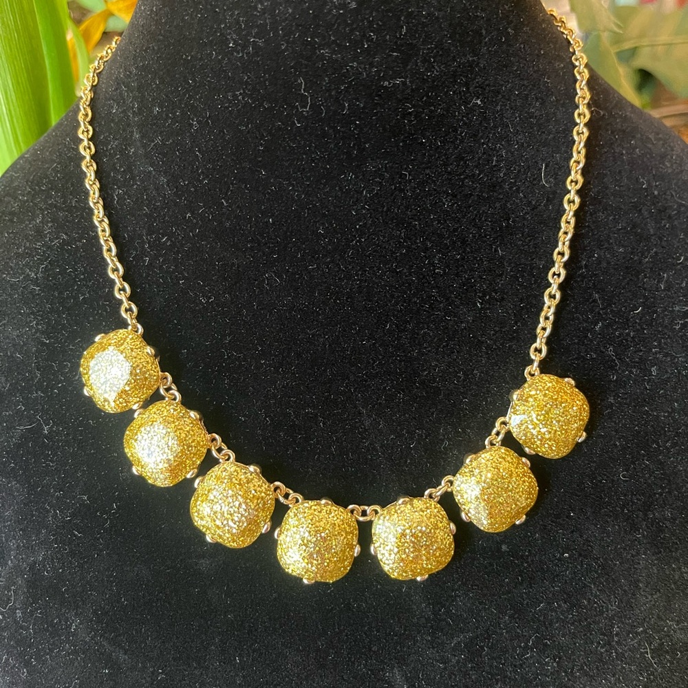 Gold Ornate Vintage Necklace with Beaded Design
